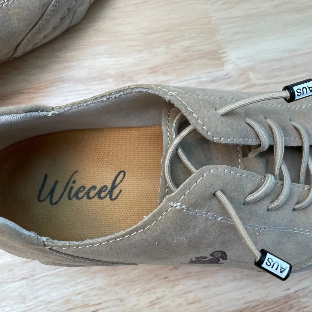 Wiecel Mens Suede Driving Shoes Tan Slip On‎ Speed Laces Size 43 Low Top Loafers